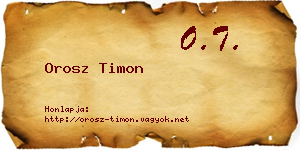 Orosz Timon névjegykártya